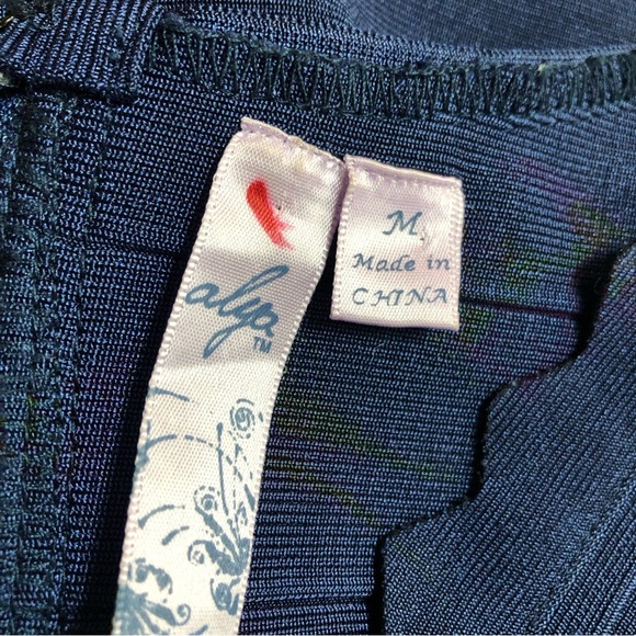 Alya Women’s Dress Bandage V Neck Sleeveless Cut Out Scalloped Hem - Picture 7 of 11